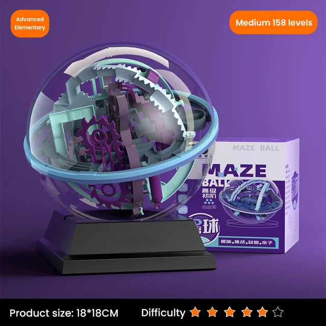 3D Puzzle Ball Maze Toy – Kids Obstacle Challenge Labyrinth Game, Montessori Balance & Brain Training Toy