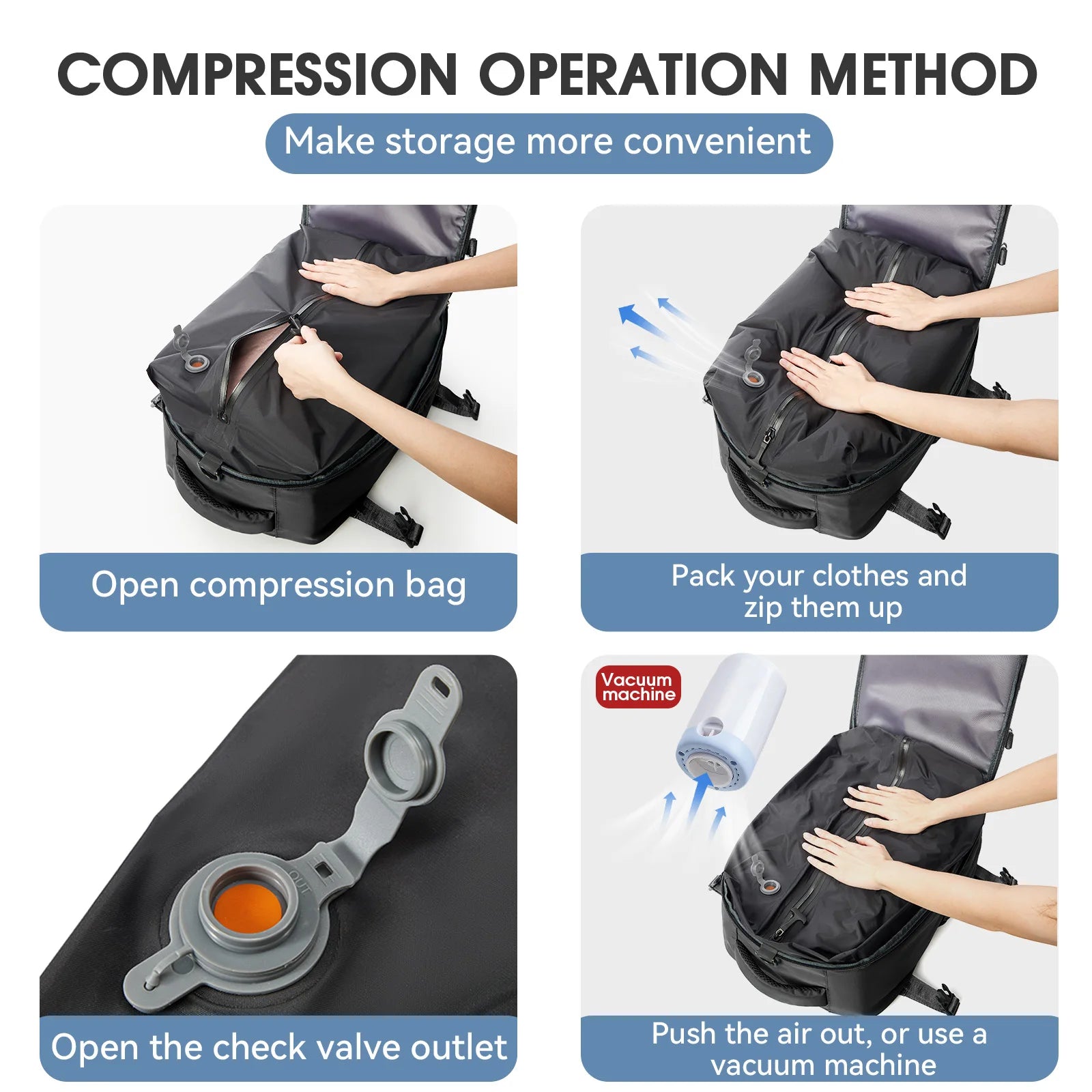 Vacuum Backpack Travel Bag